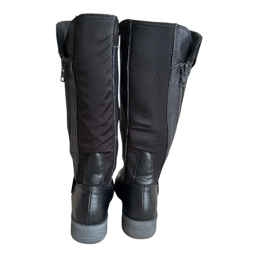 Earth Origins Portia Leather Women Black Wide Leather Zipper Knee High Boots 6.5
